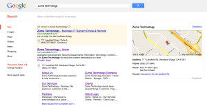Zuma Technology Google Search Result